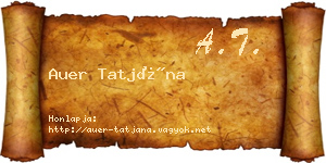 Auer Tatjána névjegykártya